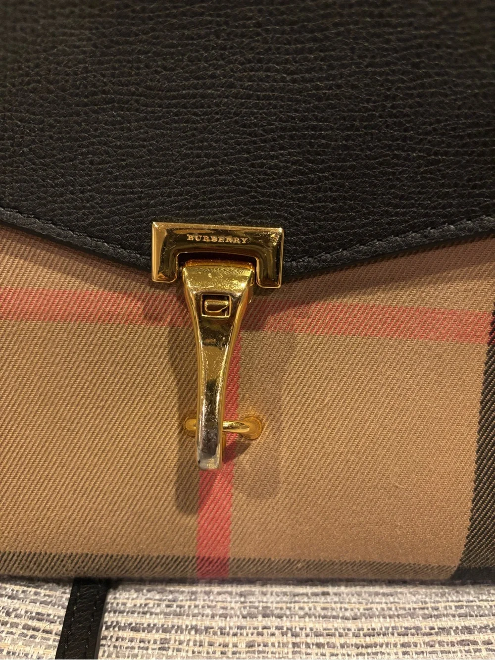 Classic Check Crossbody Bag with Black Flap